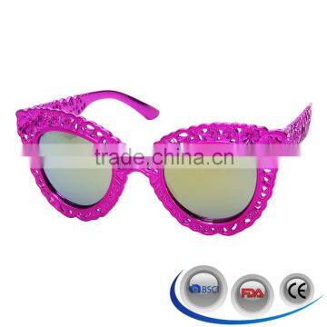 Fancy 2016 new product child sunglasses plastic cat eye kid sunglasses