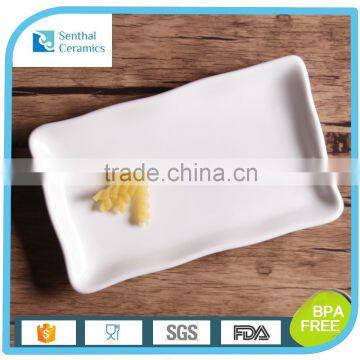 Wholesales cheap porcelain white Rectangular dinnerware steak plate for home and restaurant