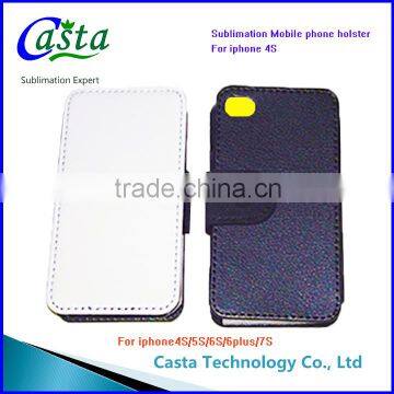 Factory Outlet Blank DIY Fashion Phone Holster Luxury Leather Case Mobile Phone Shell Sublimation Phone Holster for Iphone 4 photo-4