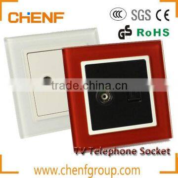 High Quality220V 1 Gang Wall TV Telephone Socket