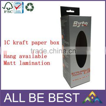 china quality coated kraft paper box gift packaging pvc window