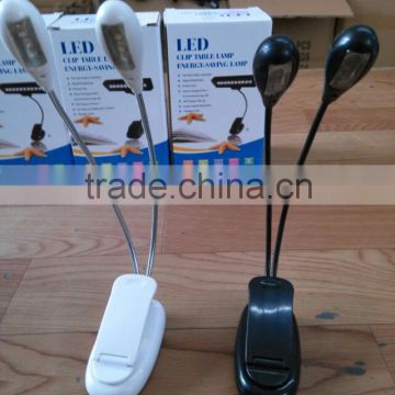 hot sale CE&RoHS certificate computer light & usb led two arms clip reading table lamp light