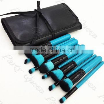 wholesale short handle blue 10 pcs makeup brush set