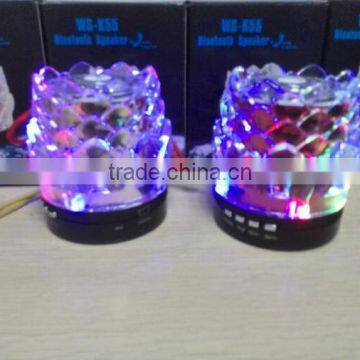 New WS-K55 Portable mini bluetooth Speaker Crystal Lotus stereo sound Dancing speaker hight quality