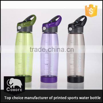 OEM packing and logo plastic tea infuser water bottle with removable strainer