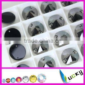 China Highest quality hematite color sew on rhinestones flatback crystal rivolis