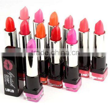 UBUB BRAND 12 Different waterproof Gloss Red Colors makeup matte lipstick with 24 hours long lasting matte black tube