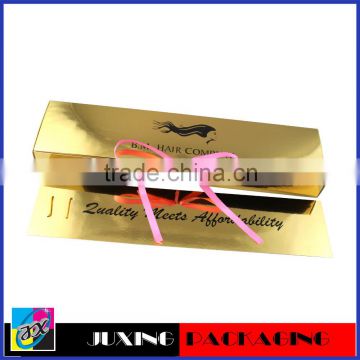 Folding cheap bright gold card hair bow box