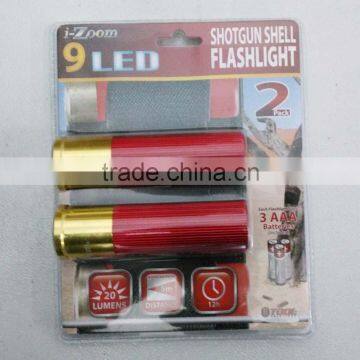 9 led Bullet Shell shotgun shell flashlight