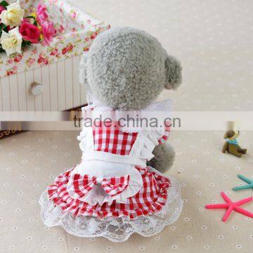 cute sweet pink red cosplay costume lace maid dress bubble skirt cat dog pet wear pet apparel