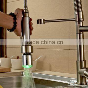 LED Brushed Nickel Commercial Style Pre Rinse Kitchen Faucet with Pot Filler 8602-2-BN