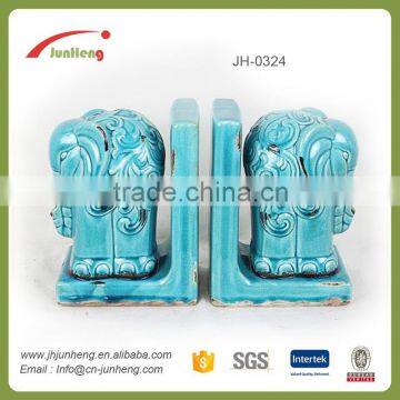 glazed ceramic elephant cheque book holder, recipe book holder