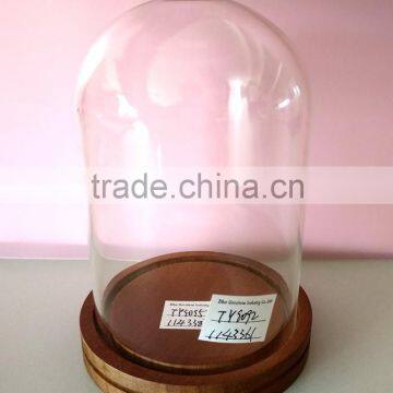 HEAT-RESISTANT GLASS CLOCK DOME WITH WOOD BASE photo-3