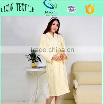 Terry Bathrobe Light Yellow Warm Winter Bathrobe Home Sleepwear