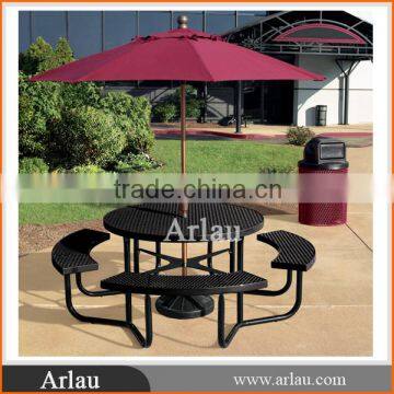 Outdoor Steel Patio Furniture Table with Bench set