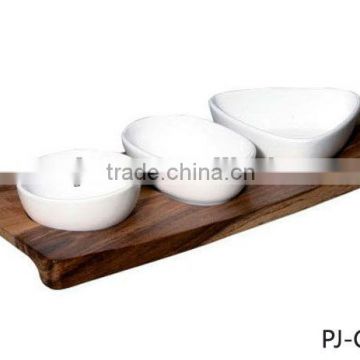 Ceramic Chip and Dip Bowl Set