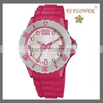 Wholesale Students Gift Item Rose Red Silicone Watch Strap Cheap Chinese Watch