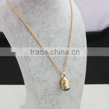 Wholesale African Beads Necklaces Design Small Bell Three Color Clean Nature Stone Jewelry Pendant Necklaces For Women