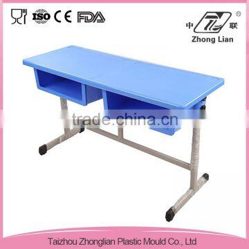 8-16ages Plastic Adjustable Design Steel Legs Double School Desk Prices photo-4