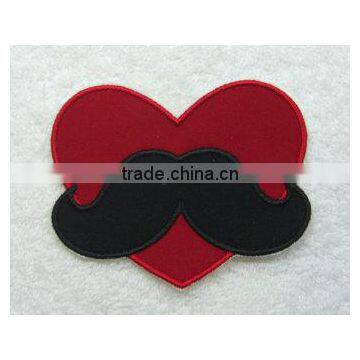 heart shape embroidery beard patch