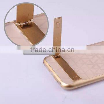 TPU + metal cover case with stand for i phone 6 5.5''