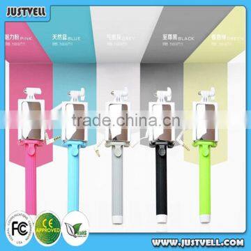 Decorative selfie stick with mirror cable take pole selfie stick extendable hand held monopod