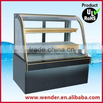 1.2Meter arc style golden frame commercial cake display showcase