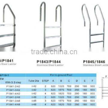 P1840 Extendable Swimming Pool Stainless Steel Ladder With Plastic 2/3/4 Steps for In-ground Pool photo-4