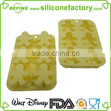 Silicone promotion gifts 6 cavities silicone Christmas ginger cake mould