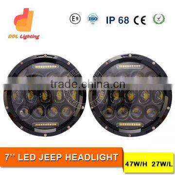 7" Round LED Headlight for Jeep Wrangler 75w jk LED headlight