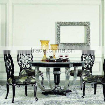 European style luxury large round table/Folding dining table for dining room/Wholesale of high quality dining table and chair