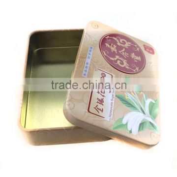 gold varnish metal empty candy mint tin box