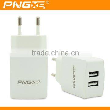 PNGXE Wholesale 5v 2a Flat Micro Smart Phone 2 Usb Wall Charger for Iphone 6 photo-2