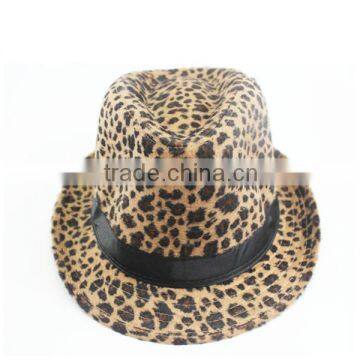 Classical suede leopard printed bucket hat