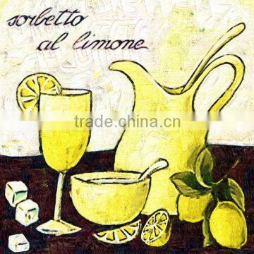 Simple still life lemon tea painting