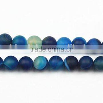 Gemstones Agate Matte Plain Round Beads