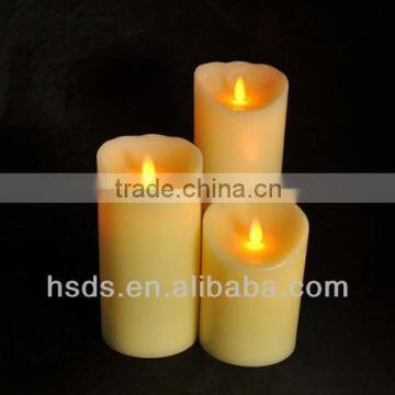 China round paraffin wax flickering led pillar candles