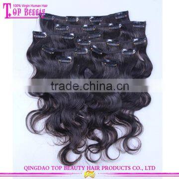 Brazilian Body Wave Double Weft Hair Extension Human Clip In Hair Extensions photo-2
