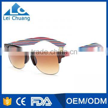 plastic mixed alloy frame high quality custom logo handmade wooden bamboo sunglasses