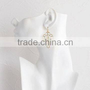 Large Gold Moroccan Filigree Earrings Boho Chic Bohemian Dangle Earrings photo-5