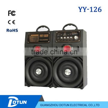 Double 10 inch professional powerful subwoofer active bluetooth speaker