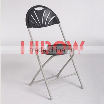 black fanback folding chairs D002