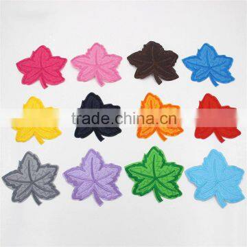 Custom made personalized leave shape embroidery patches