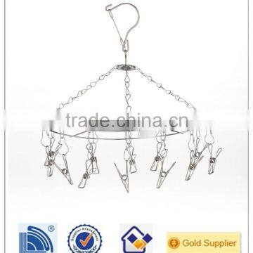 China Hot sale Stainless Steel Kids Cloth Hanger With Clips