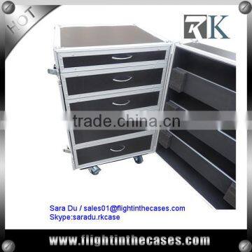 16U High Drawers Storage Cabinet ATA Flight Case with 5 Drawers