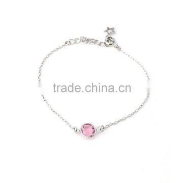 China manufacturer bracelet stainless steel birthstone teen girls bracelet