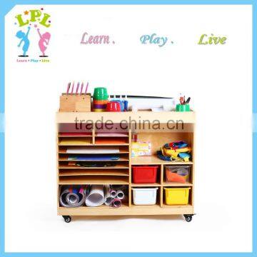 Wholesale Top Selling Solid Wood Art and Craft Preschool Classroom Furniture Wood Toy Storage Shelf photo-2