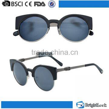 Fashionable metal temple acetate frame bulk wholesale sunglasses