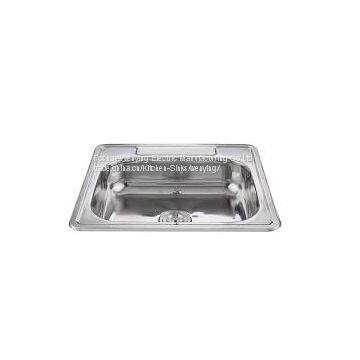 Large volume single rectangular kitchen sink  WY2522