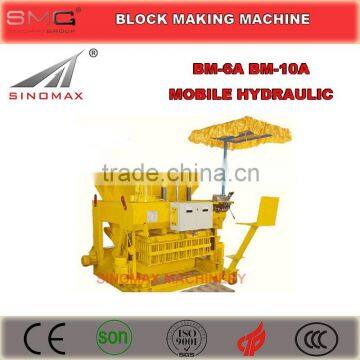 BM-6A BM-10A Hydraulic Mobile Concrete Block Brick Making Machine, Brick Moulding Machine for sale
